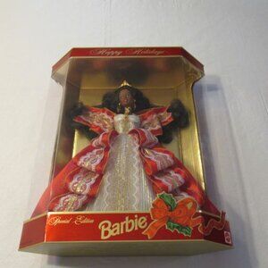 1997 Mattel Happy Holidays Black BARBIE Special Gold Edition, Mint Unopened Box